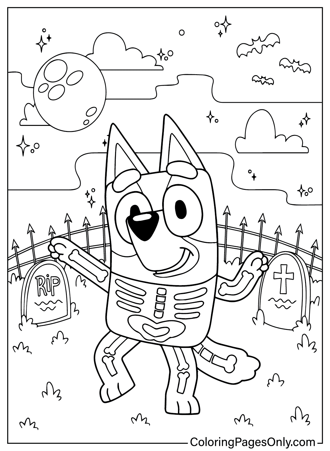 Dibujo de Bluey en Halloween