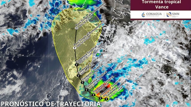 Trayectoria de la tormenta tropical Vance