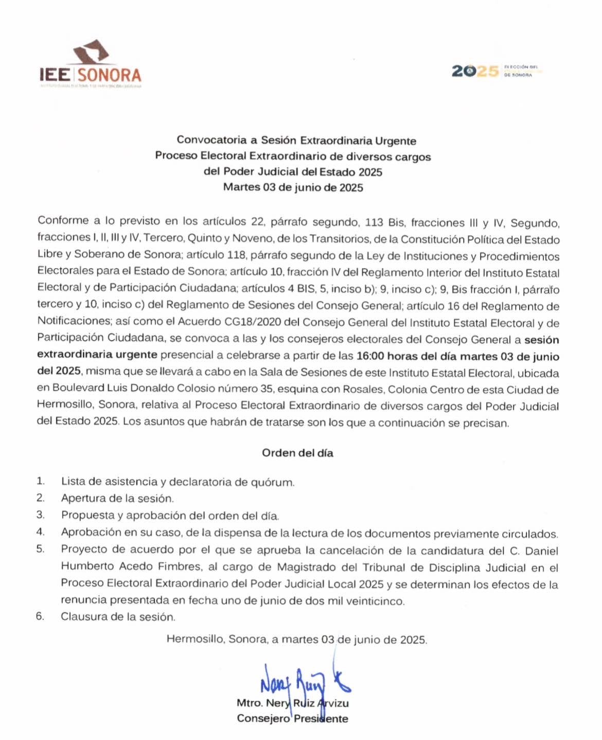 Elecciones Poder Judicial 2025 Sonora: Daniel Acedo ganó votaciones, pero renunció