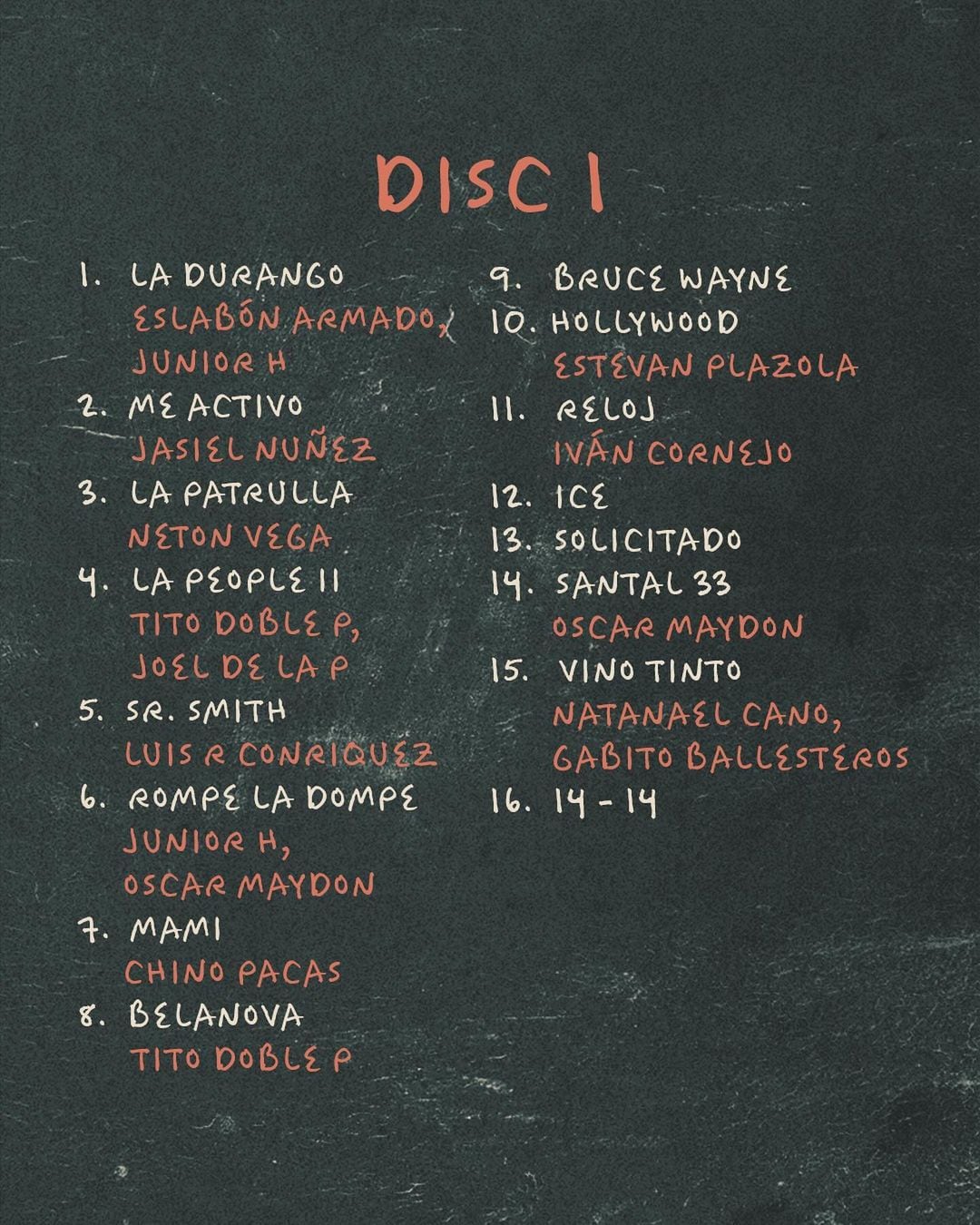 Lista de canciones del nuevo disco de Peso Pluma