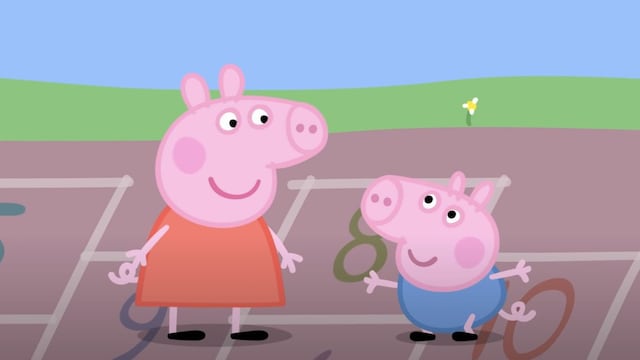 George va a la escuela con Peppa Pig