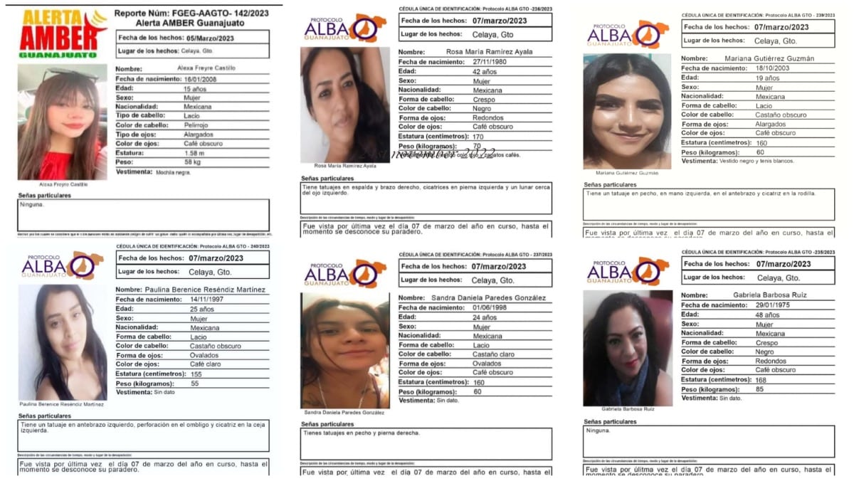 Mujeres desaparecidas en Celaya