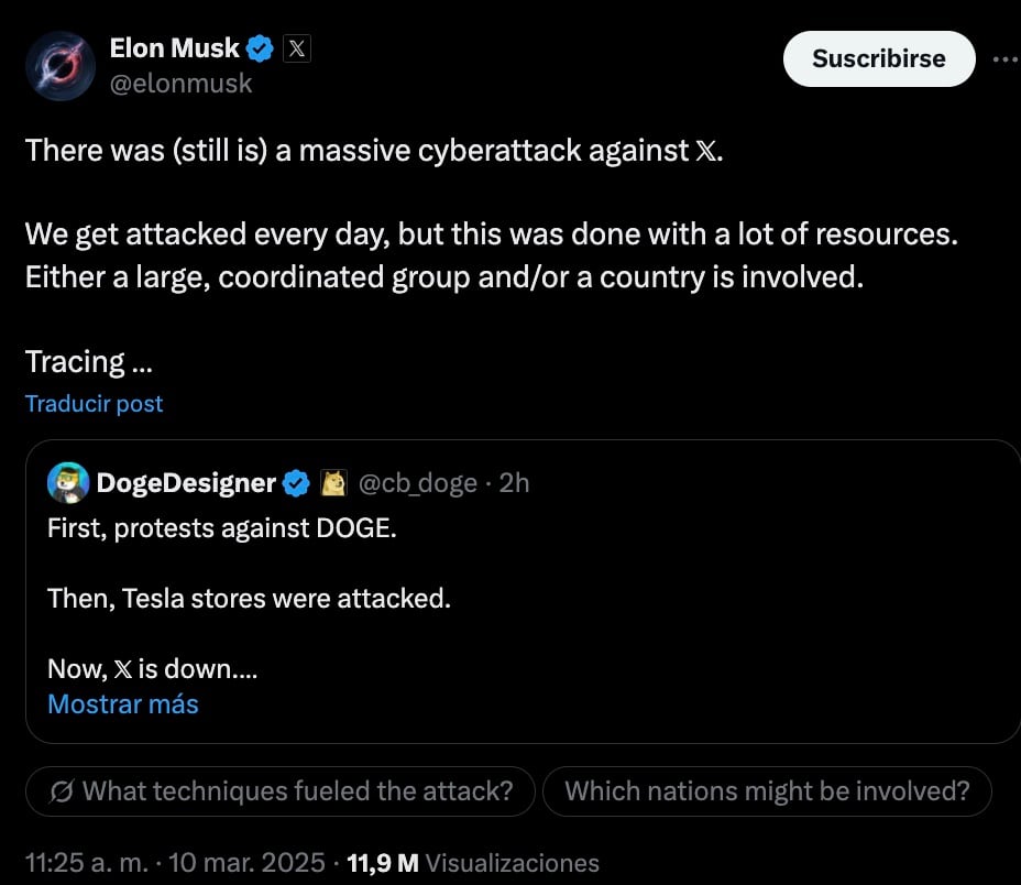 Elon Musk confirma ciberataque a X