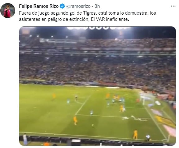 Felipe Ramos Rizo sobre supuesto fuera de lugar del Club Tigres
