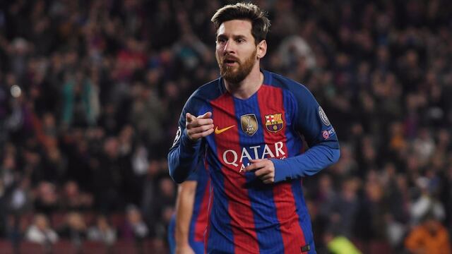Messi celebra un tanto.