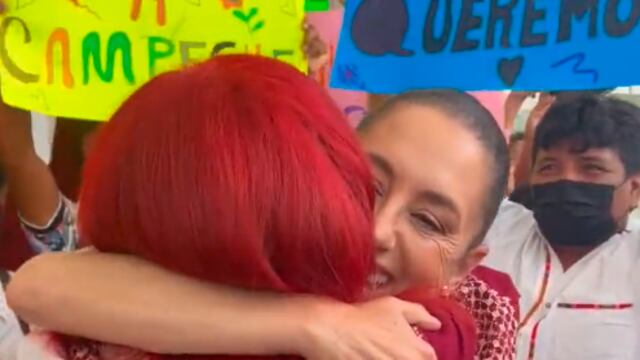 Claudia Sheinbaum y Layda Sansores se dan un abrazo de amigas/captura de video