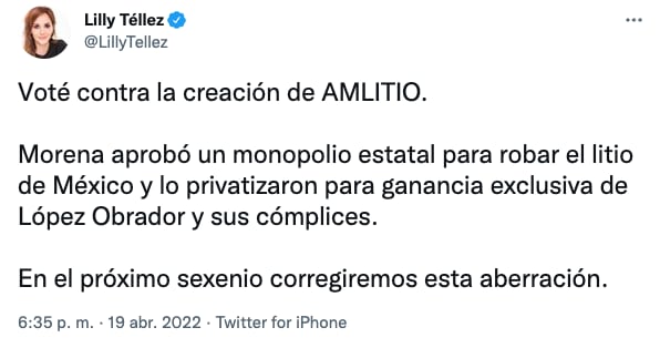 Lilly Téllez sobre la reforma a la Ley Minera