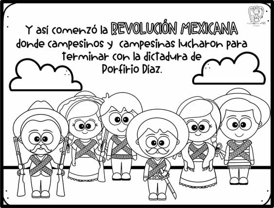 Dibujos de personajes de la Revolución Mexicana para colorear