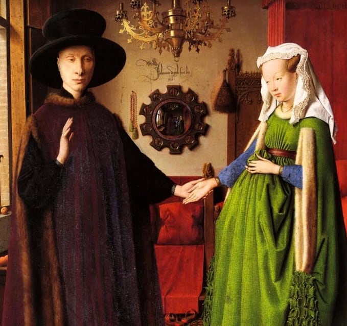 “El matrimonio Arnolfino”, pintado por Jan van Eyck en 1434