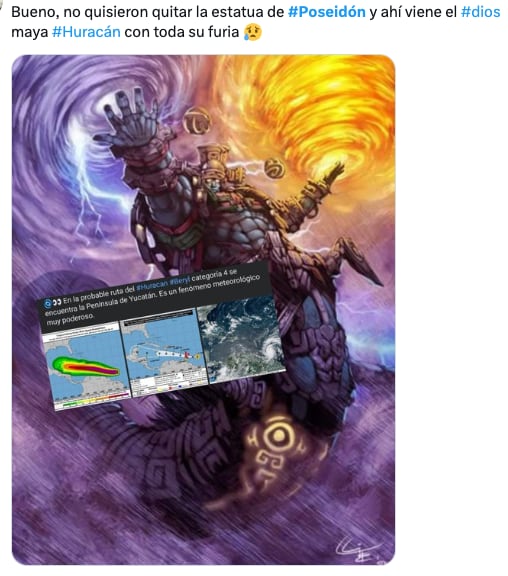 Los memes de la llegada de Beryl en México culpan a Poseidón