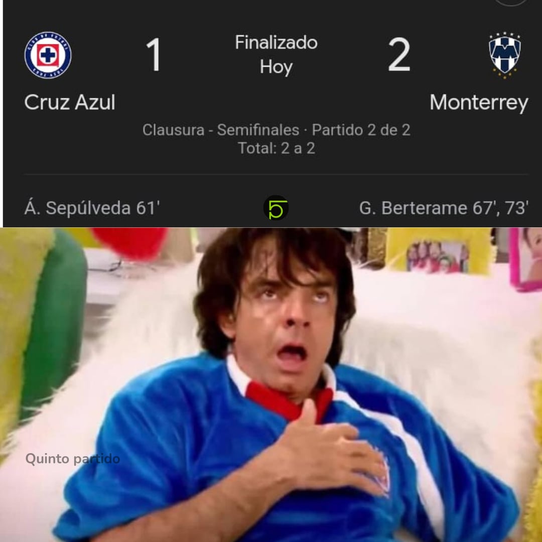 Meme del Cruz Azul vs Rayados tras el final agónico de las semifinales.