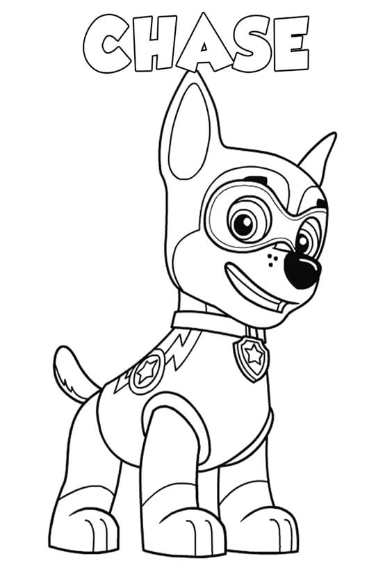 Dibujos de Chase, el líder de Paw Patrol, con temática de Día del Niño