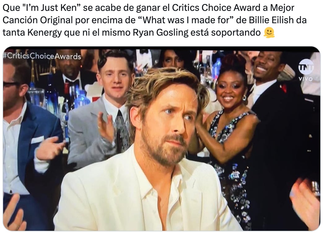 Los mejores memes de Ryan Gosling en los Critics Choice Awards