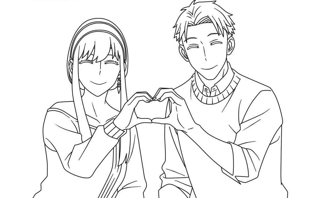Dibujo de Spy X Family de Loid y Yor