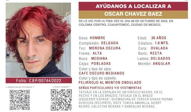 Oscar Chávez Baez, fotógrafo desaparecido en CDMX
