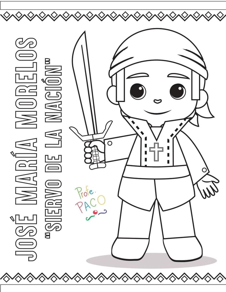 Dibujos para colorear de los héroes de la Independencia de México