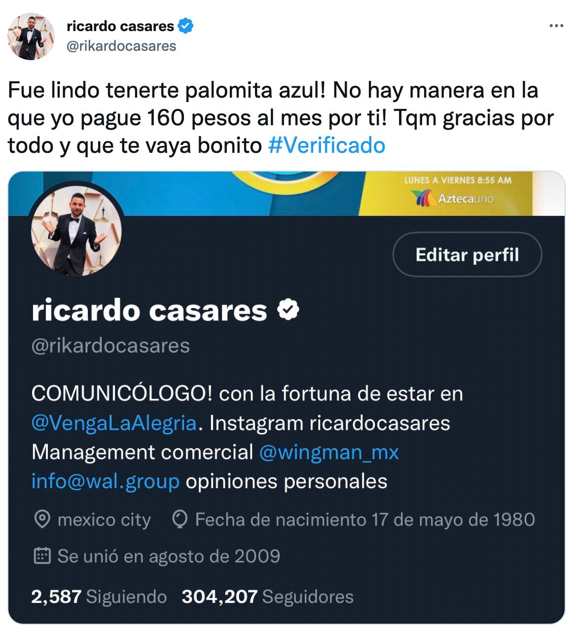 Ricardo Casares Twitter