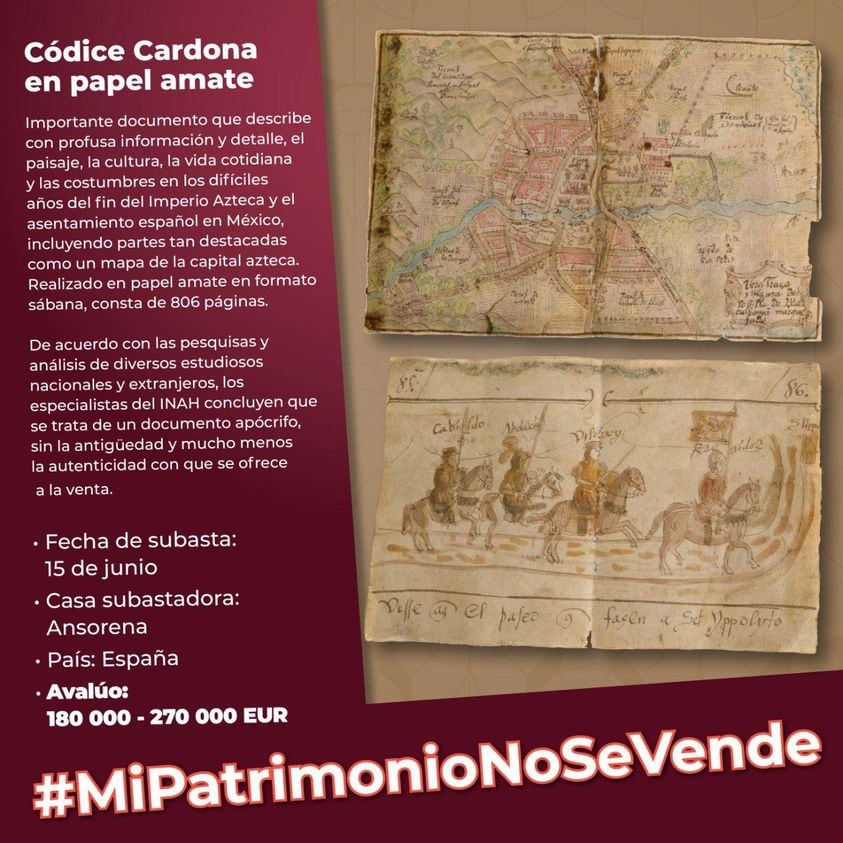 Códice Cardona que se busca vender en España