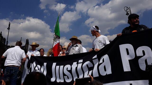 Javier Sicilia al término de la caminata.