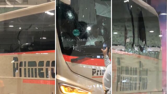 captura de video de camión de pasajeros vandalizado que se dirigía al AIFA