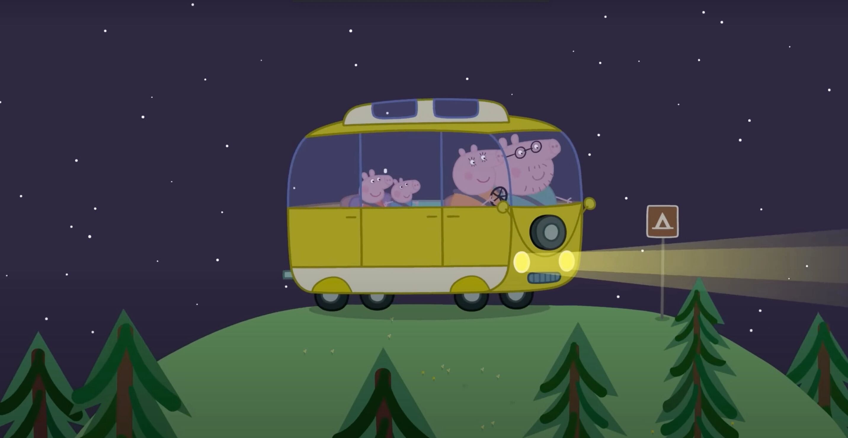 La familia de Peppa Pig se va de vacaciones en una casa rodante
