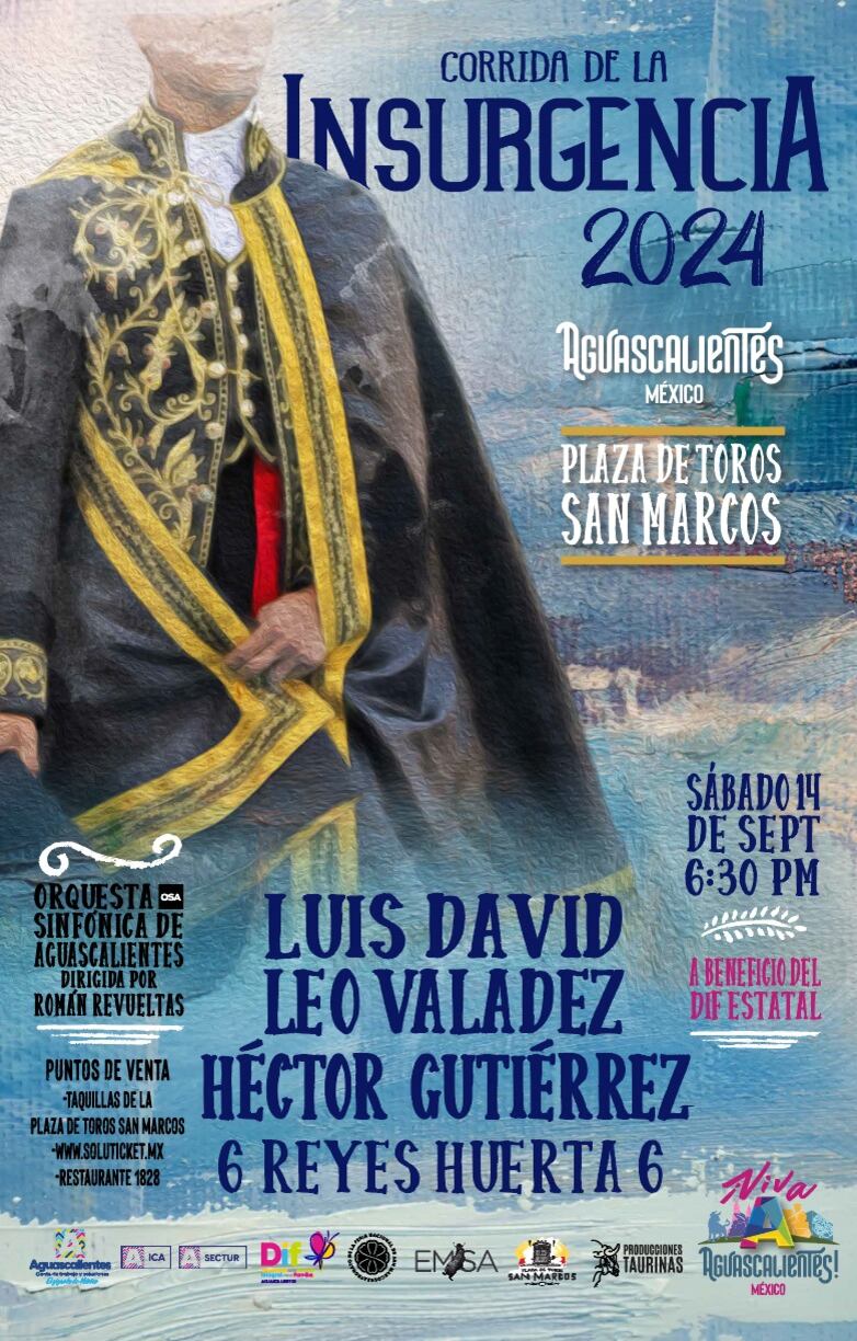 “Corrida de la Insurgencia” el 14 de septiembre en la Plaza de Toros San Marcos