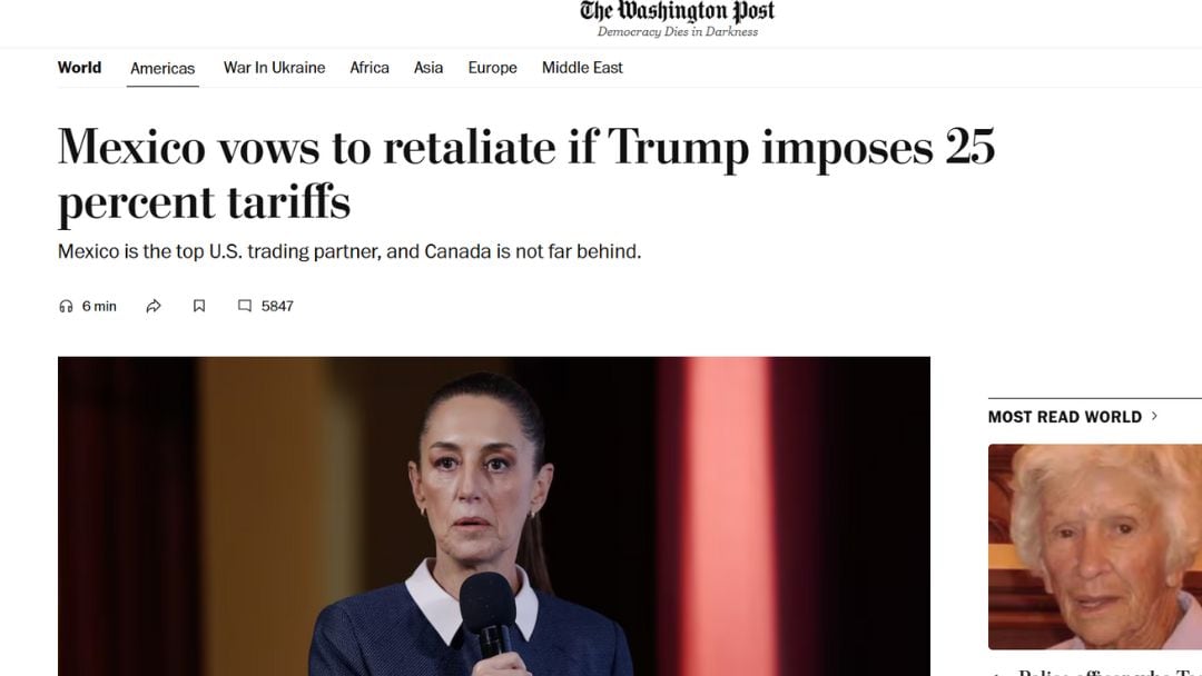 Prensa extranjera alaba postura de Claudia Sheinbaum ante Donald Trump