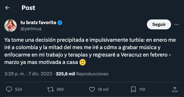 Yeri Mua ya está más que lista para recibir el año nuevo 2024 con su lista de planes y propósitos