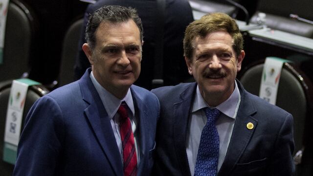 Mauricio Kuri, coordinador panista en Senado, y Juan Carlos Romero Hicks, coordinador panista en Diputados