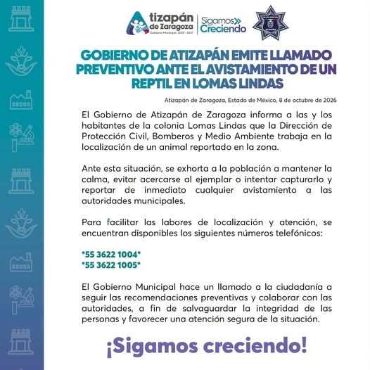 Buscan boa en Atizapán