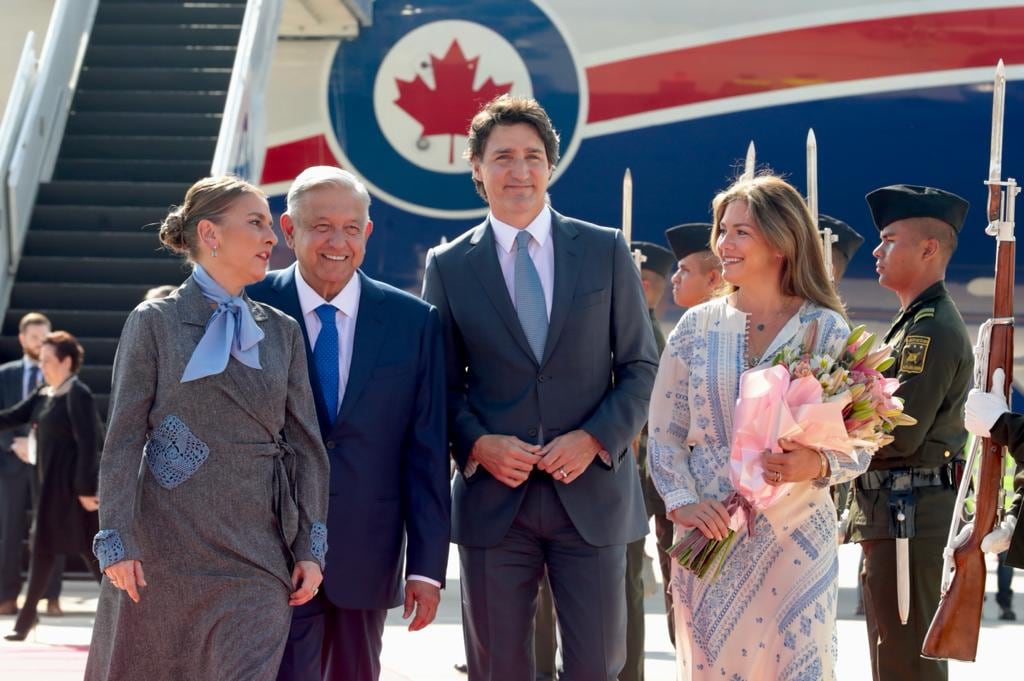 JUSTIN TRUDEAU Y SOPHIE GRÉGOIRE, PRIMER MINISTRO DE CANADÁ Y SU ESPOSA, LLEGARON A MÉXICO EL 9 DE ENERO DE 2023; FUERON RECIBIDOS POR AMLO Y BEATRIZ GUTIÉRREZ