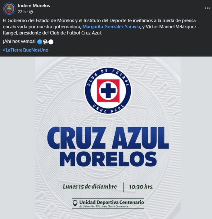 Revelan que Cruz Azul se iría a jugar a Morelos