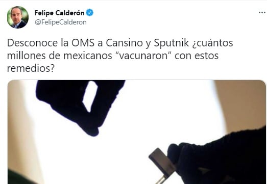Felipe Calderón cuestiona vacunas