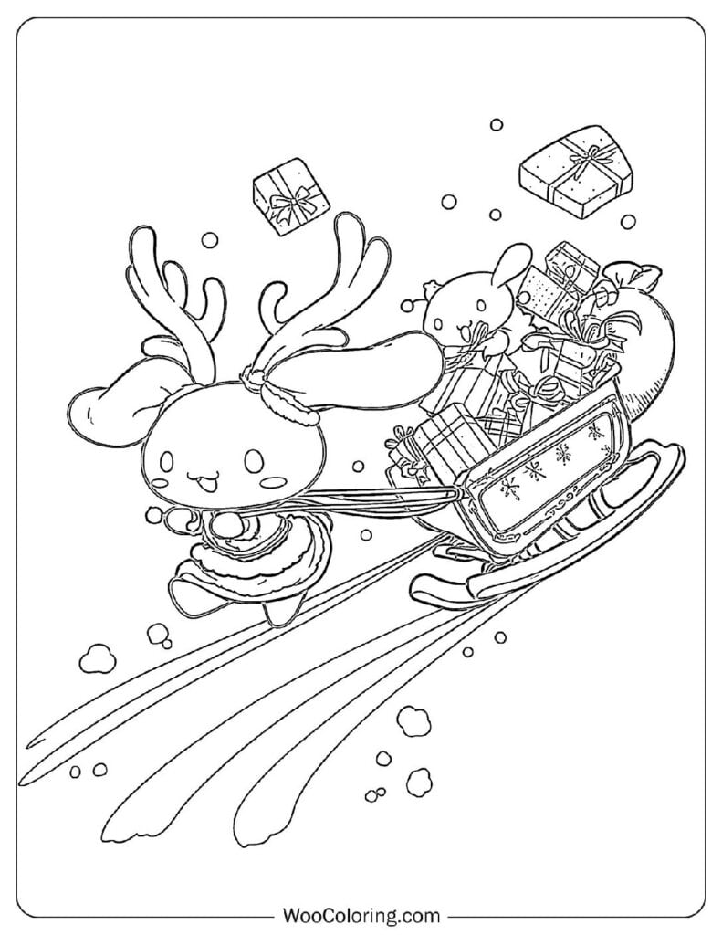 Dibujos de Cinnamoroll paran colorear en Navidad 2024