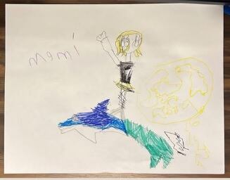 Dibujo que José Julián le hizo a Imelda Garza Tuñón.