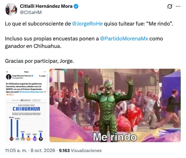 Citlalli Hernández se burló del PAN por Chihuahua