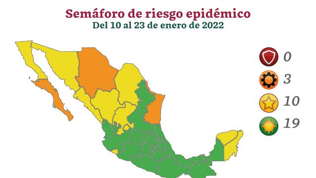 Actualización de semáforo Covid-19 del 10 al 23 de enero