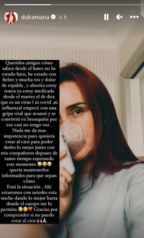 Dulce María preocupa por mascara de oxígeno, este es su estado de salud
