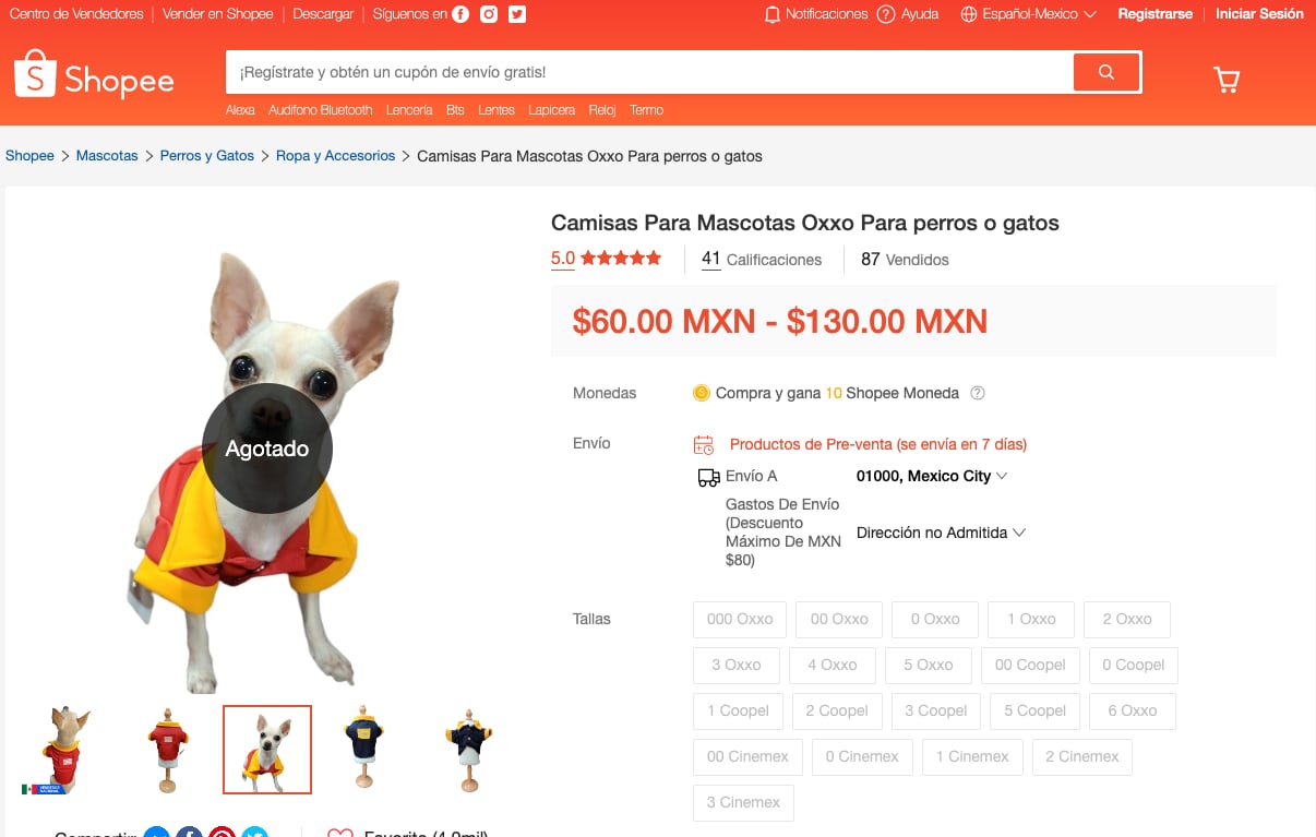 Chaleco del perrito del Oxo