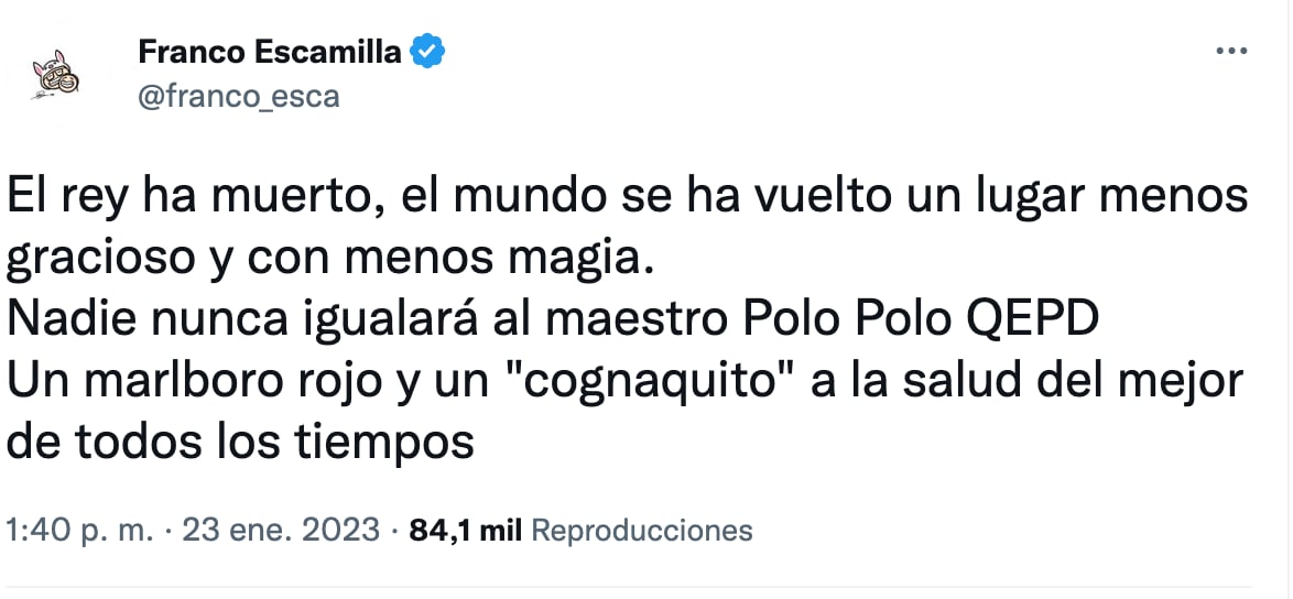 Franco Escamilla se despide de Polo Polo