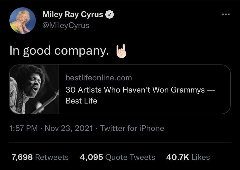 Tweet Miley Cyrus