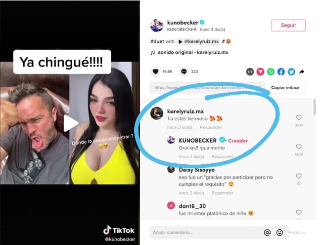 Karely Ruiz y Kuno Becker coquetean en TikTok