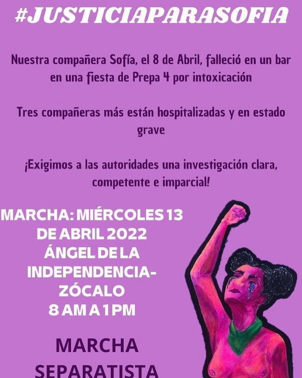 Marcha por justicia para Sofía Morales