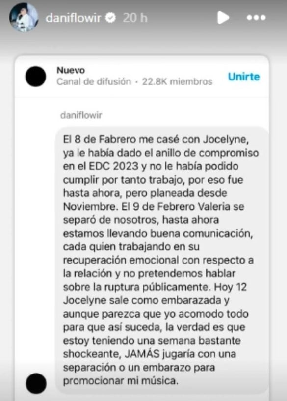 Comunicado Dani Flow