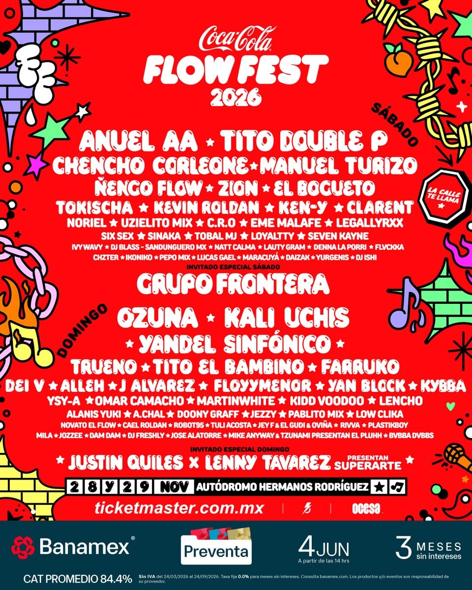 Coca-Cola Flow Fest 2026 revela cartel y fechas; Anuel AA y Tito Double P encabezan el festival