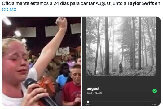Memes dan la bienvenida a agosto 2023 con August, canción de Taylor Swift
