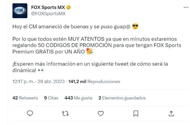 Fox Sports regala 50 pases anuales a fans que hablen bien de su plataforma de streaming.