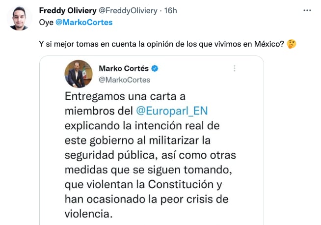 Tuit sobre Marko Cortés