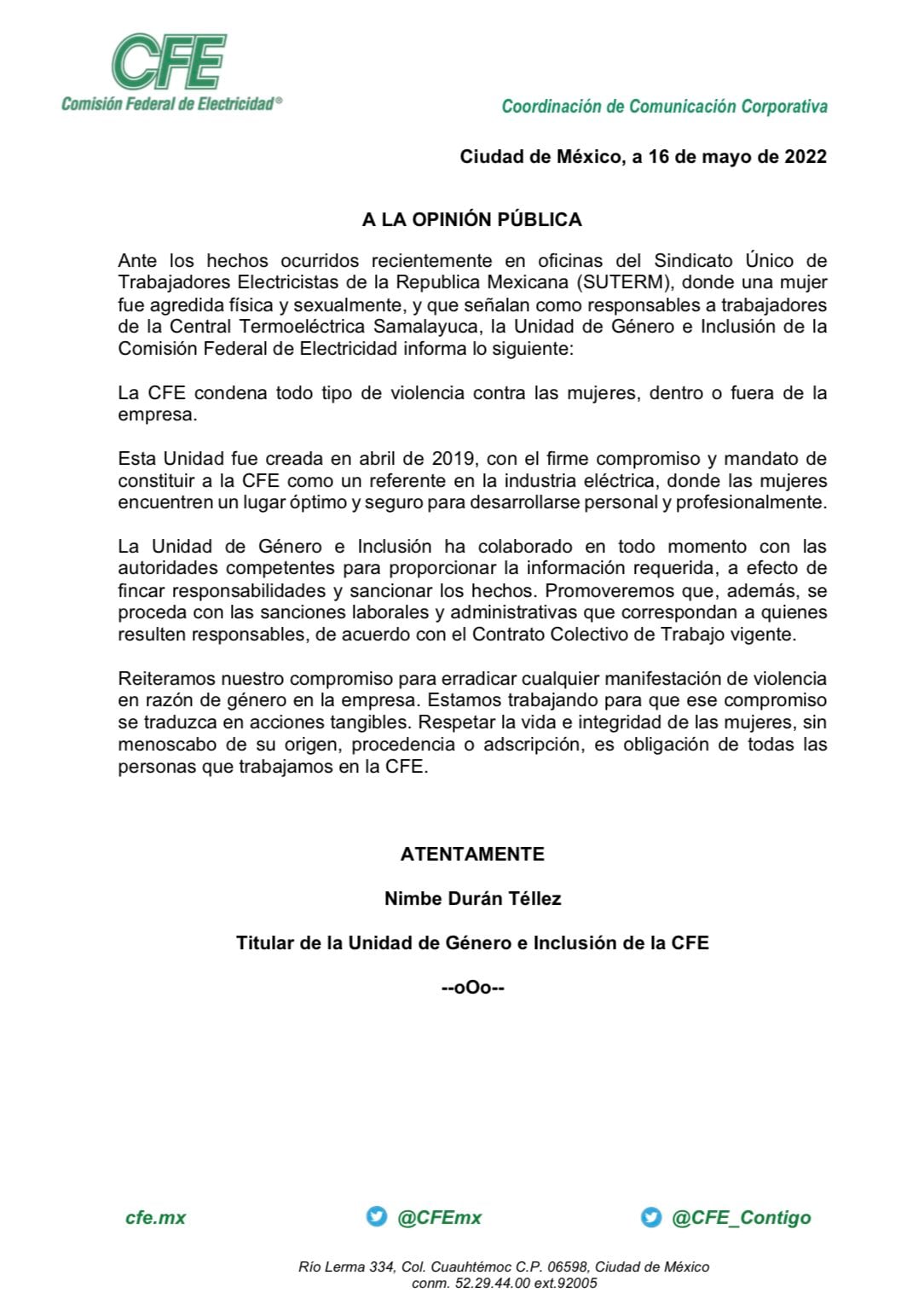 Mujer es violada y torturada por trabajadores de CFE