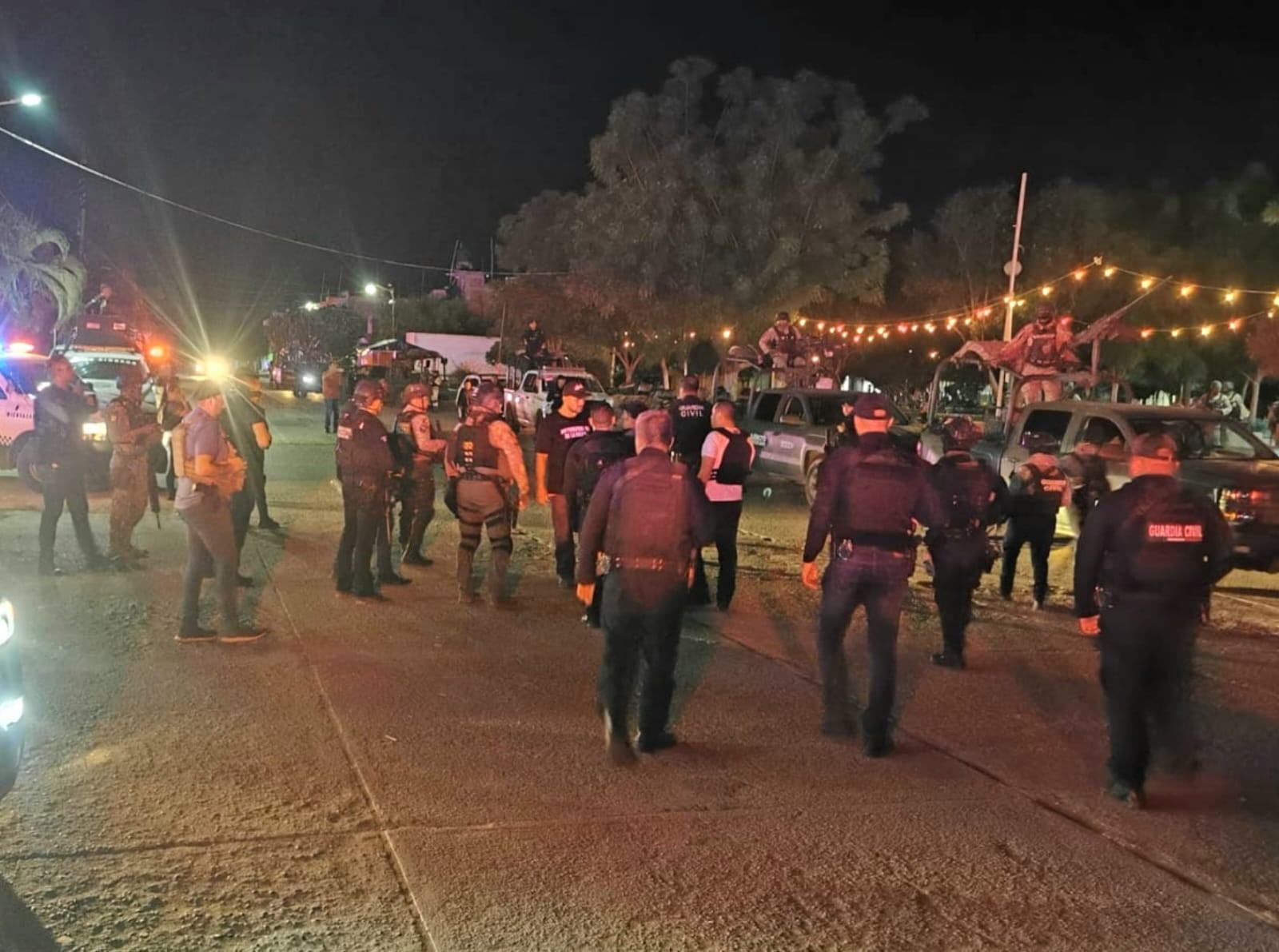 Fuerzas federales y estatales en La Ruana